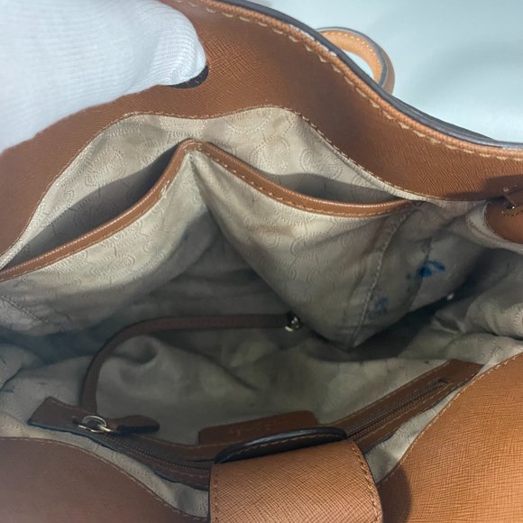 Michael Kors Hamilton Camel Brown Leather Shoulder Bag w/ A Long Wallet - Picture 11 of 15